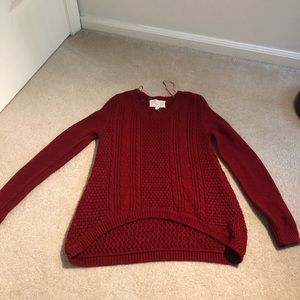 Cute high low red sweater top